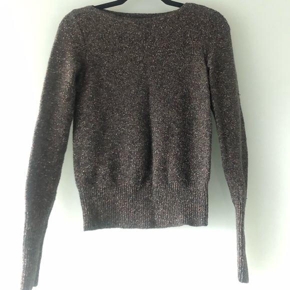 Ann Taylor Grey metallic sparkly sweater - Picture 6 of 7